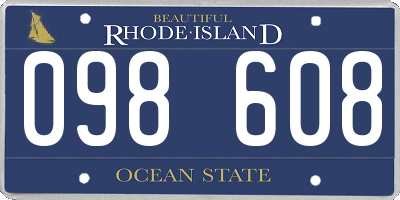 RI license plate 098608