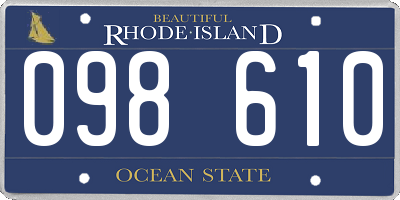 RI license plate 098610