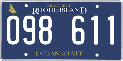 RI license plate 098611