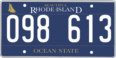 RI license plate 098613
