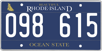 RI license plate 098615