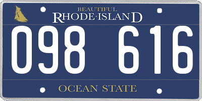 RI license plate 098616
