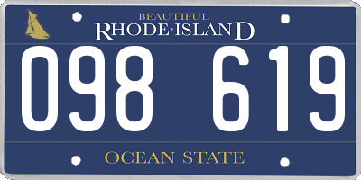 RI license plate 098619