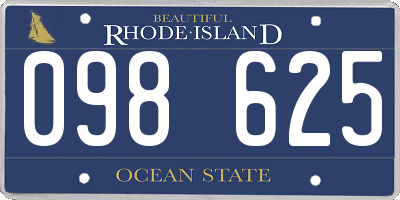 RI license plate 098625