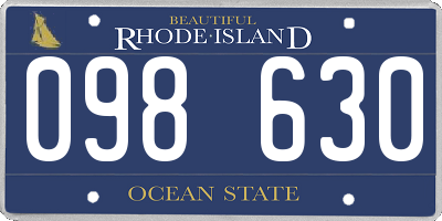 RI license plate 098630