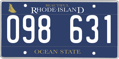 RI license plate 098631