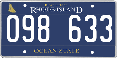 RI license plate 098633
