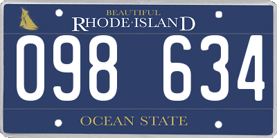 RI license plate 098634