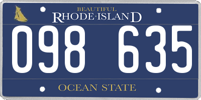 RI license plate 098635