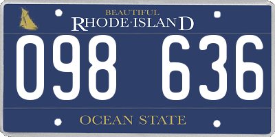 RI license plate 098636