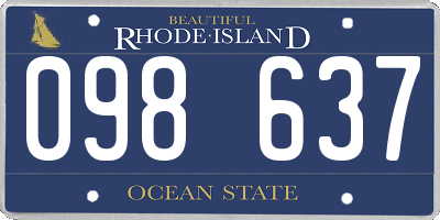 RI license plate 098637