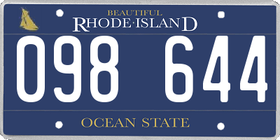 RI license plate 098644
