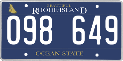 RI license plate 098649