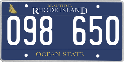 RI license plate 098650