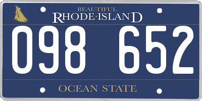 RI license plate 098652