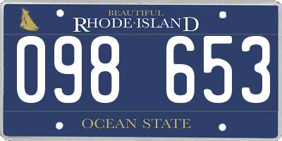 RI license plate 098653