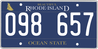 RI license plate 098657