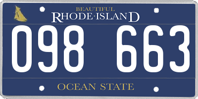 RI license plate 098663