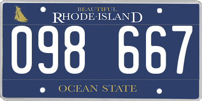 RI license plate 098667