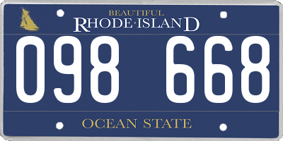 RI license plate 098668