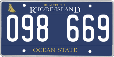 RI license plate 098669