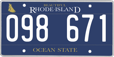RI license plate 098671