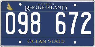 RI license plate 098672