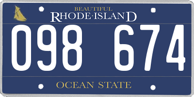 RI license plate 098674