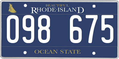 RI license plate 098675