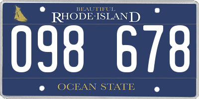 RI license plate 098678