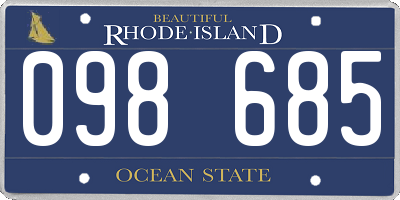 RI license plate 098685