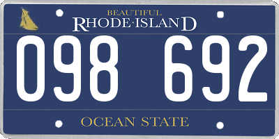 RI license plate 098692