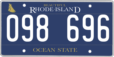 RI license plate 098696