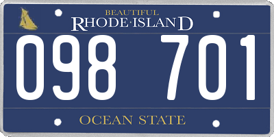 RI license plate 098701
