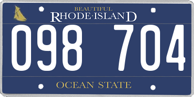 RI license plate 098704