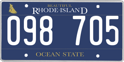 RI license plate 098705