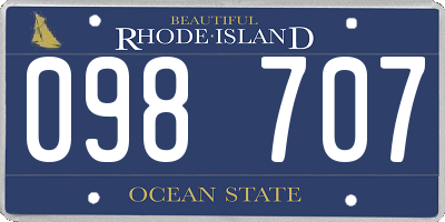 RI license plate 098707