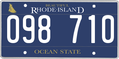 RI license plate 098710