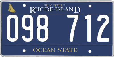 RI license plate 098712