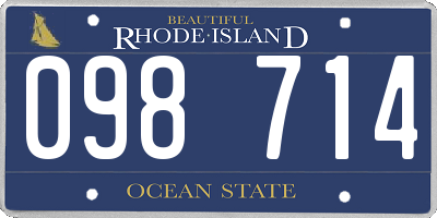 RI license plate 098714