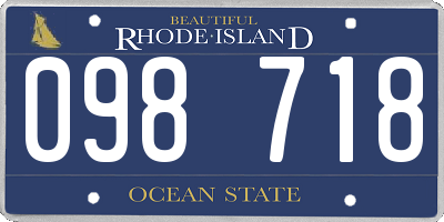 RI license plate 098718