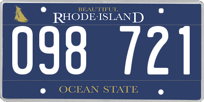 RI license plate 098721