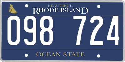RI license plate 098724