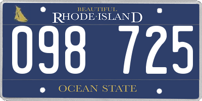 RI license plate 098725