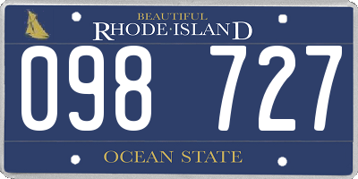 RI license plate 098727