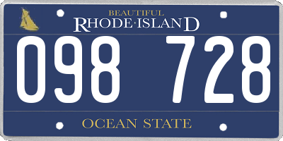 RI license plate 098728