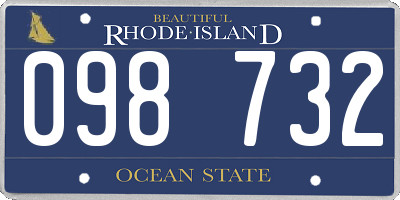 RI license plate 098732