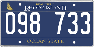 RI license plate 098733