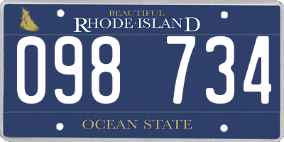 RI license plate 098734