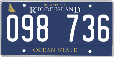 RI license plate 098736
